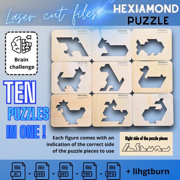 Hexiamond Animal Shape Puzzle Expansion Pack - 03 - Image 3